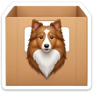 Shetland sheepdog in a box sticker