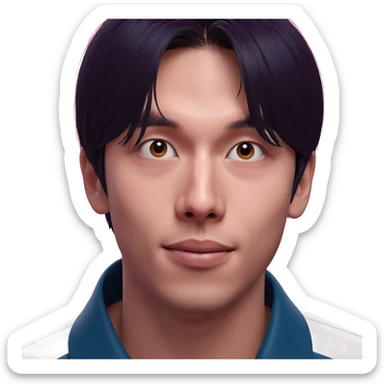 male portrait with pink background sticker