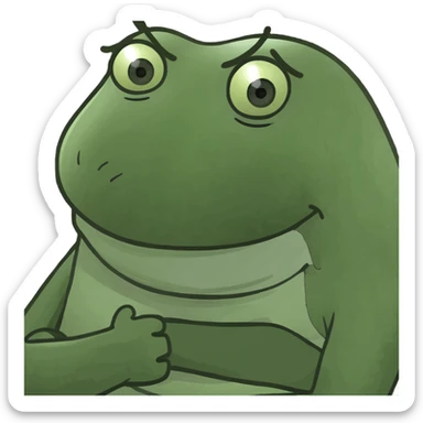 🟡 smiling with one eye squinted with arms crossed over the neck, choking itself ￼ sticker