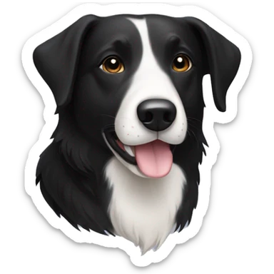 Black and white border collie lab mix sticker