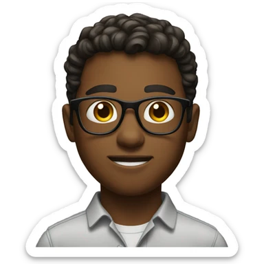 young man with glasses indoors sticker