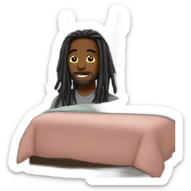 Black man dreadlock in a bedroom sticker