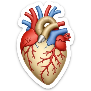 Anatomy heart + beige flower sticker