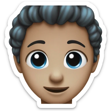 Half black and baby blue heart sticker