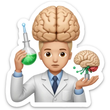 cientista estudando o cérebro sticker