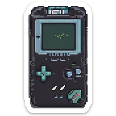 GameBoy, pixel art style, 8-bit look, visible pixels, simple shading, nostalgic feel, easily recognizable as a GameBoy sticker