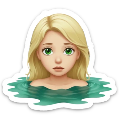 sad depressed weak cs major who is a pretty girl with blond hair and green eyes drowning on ship, very pretty very sad and weak sticker