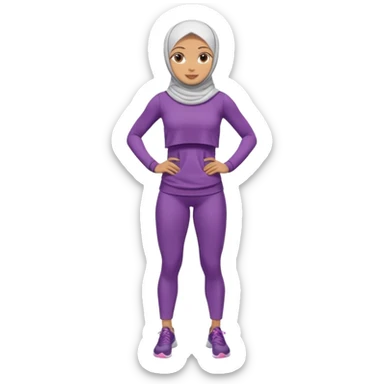 High resolution full body of a girl wearing a hijab and is a fitness trainer sticker