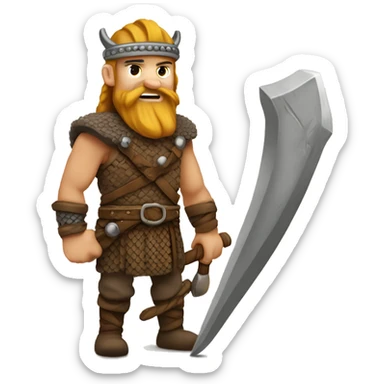Viking warrior with long bead  sticker