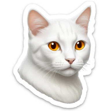 White Cat with orange eyes loafing sticker