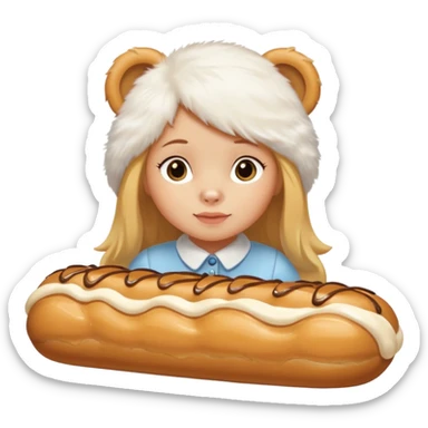 Butterscotch éclair and white girl bear combined  sticker