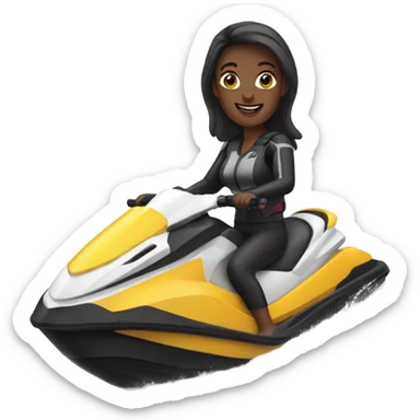 woman on jetski  sticker