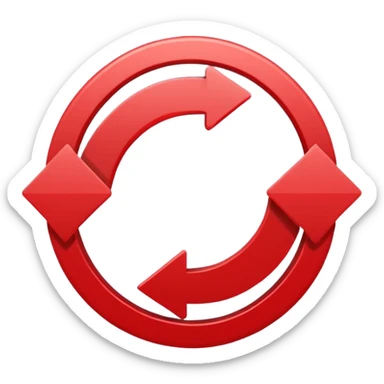 Prompt 15: "Is your backup plan."
Graphic: 🔄 Refresh/loop arrows icon (white with red highlights).
Animation: Arrows rotate smoothly.
Background: Transparent. sticker