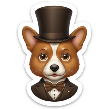 dog gentleman sticker