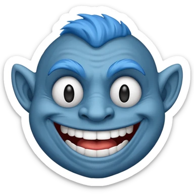 Troll troll face blue  sticker