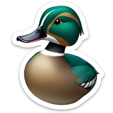 Male green wing teal duck sticker