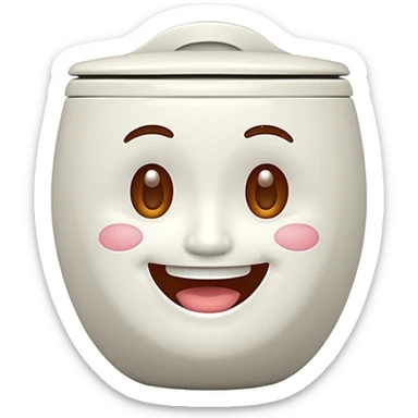 toilet with a face sticker