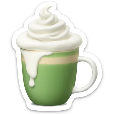 Sage green latte with whipped cream sticker