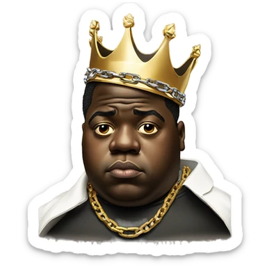 The Notorious BIG with a crown and chains sticker