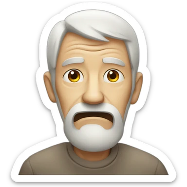 Old man hungry and sad sticker