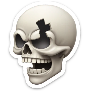 Crying skull with broken heart-eyes sticker