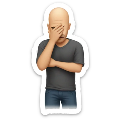 Bald guy facepalm sticker