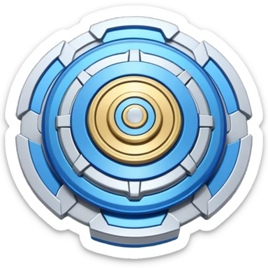 A blue Beyblade with 3 blades like Victory Valtryek sticker