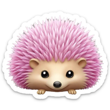 a hedgehog with big pink butterfly wings sticker