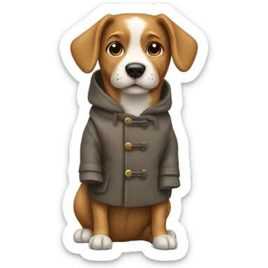dog wearing a coat sticker
