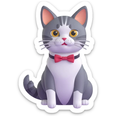 cat with bowtie sticker
