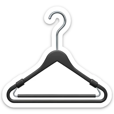 one black clothed clothing hanger sticker