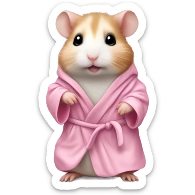 baby hamster in light pink robe full body sticker