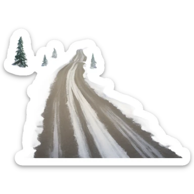 8 inch deep Snow plowed country roads on a beautiful landscape  sticker
