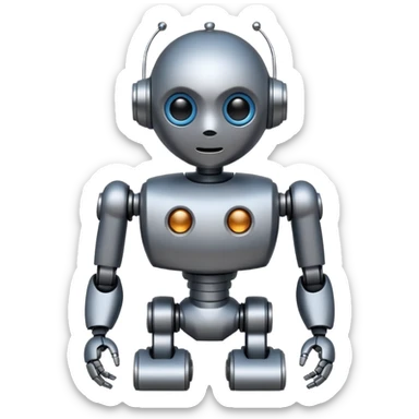 I want atom from reel steel that has gray body with black screen and blue eyes  form the screen and a brown top a  robot his face is the screen  sticker