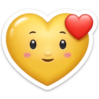 Une bulle de BD jaune avec dedans un coeur blanc  sticker