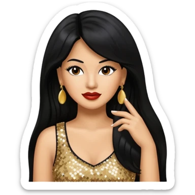 Selena Quintanilla with long hair sticker