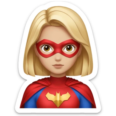 Queen side eyeing.  
wearing a super hero costume a girl sticker