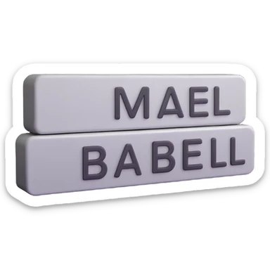 Silver language translation bar with Babel symbol sticker