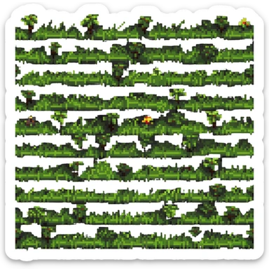 ultra-blocky minimal pixel art Minecraft grass block with few large square pixels sticker