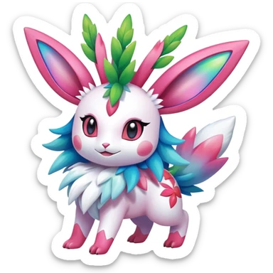 Shiny Exotic Sylveon-Shaymin-Meganium-Hybrid-Creature sticker