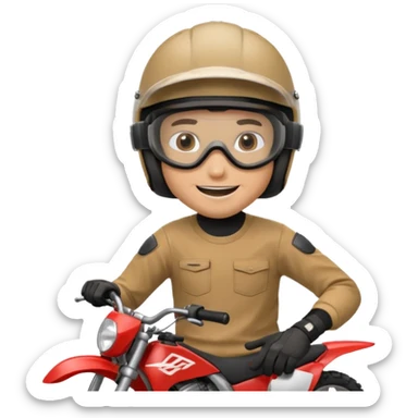 guy on dirtbike smiling for camera sticker