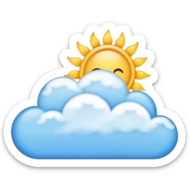 partly cloudy with sun sticker