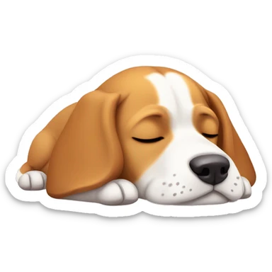 A cute beagle sleeping sticker