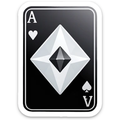 3d diamond shape matte black. diamond shape like on a playing card sticker