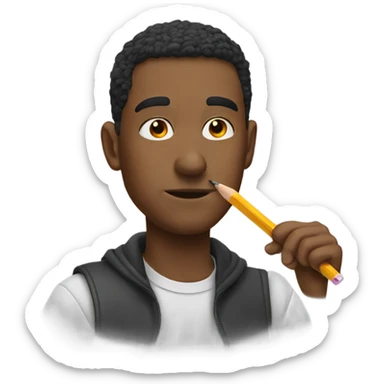 guy putting a pencil in his nostril sticker