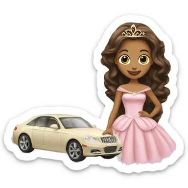  Princess and prince in palace with a benze car sticker