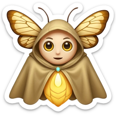 moth cloak character narrow eyes glow sticker