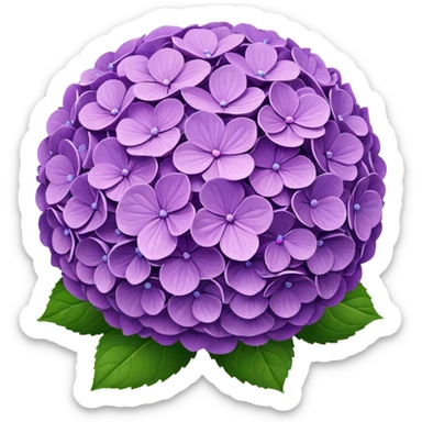 A purple hydrangea flower sticker
