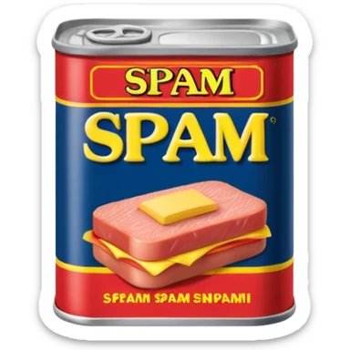 A can of classic “SPAM” (rectangular shaped can like the way spam is shaped) sticker