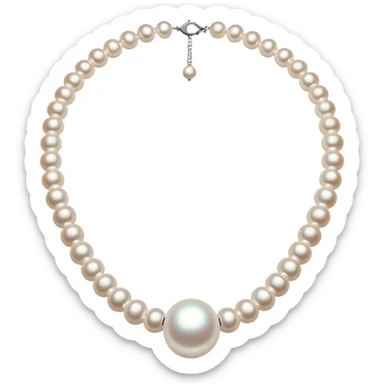 Pearl necklace jewelry sticker